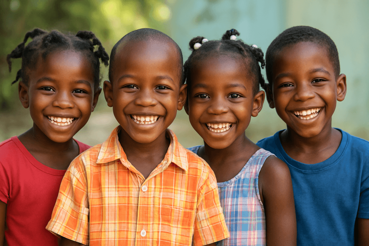 Haitian children smiling